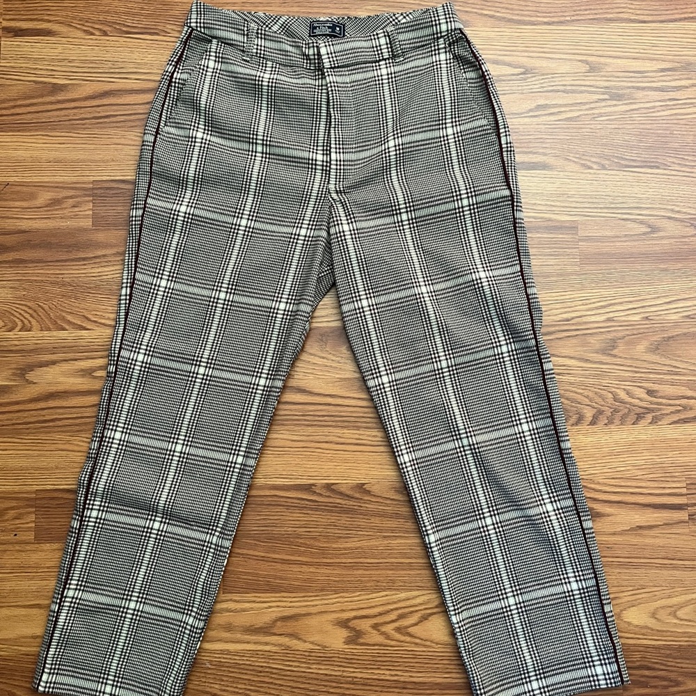 Abercrombie & Fitch High-Rise Ankle Flare Pants - Tan, Brown/Black, and Burgundy